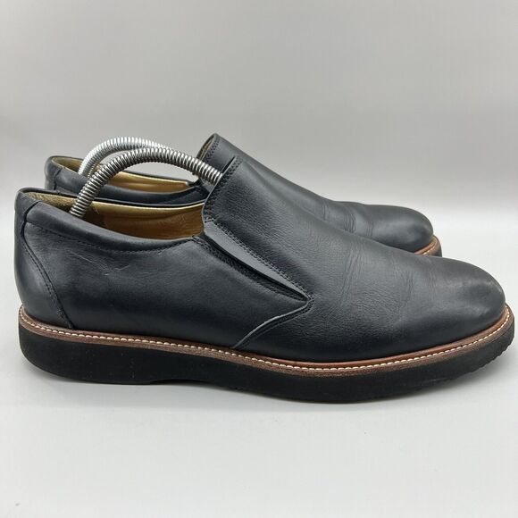 Samuel Hubbard Frequent Traveler Men Size 9 Shoes Black Leather Comfort Loafers - Picture 1 of 11